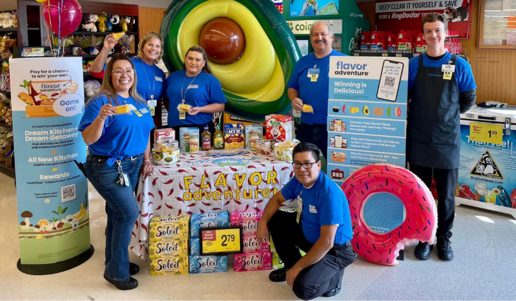 Grocery store team promoting Flavor Adventure contest.