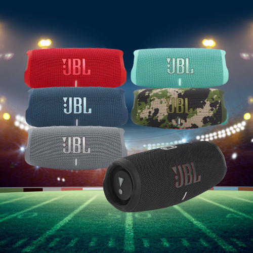 JBL portable speakers in five colors.